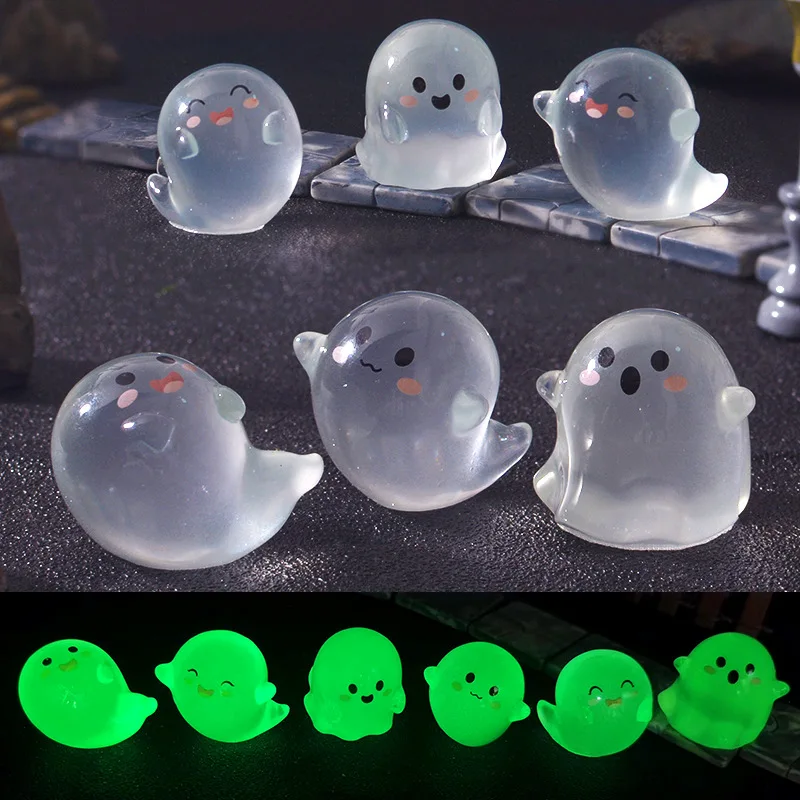 6/12/24PCS Luminous Mini Figures Ghost Devil Ornaments Decor Halloween
