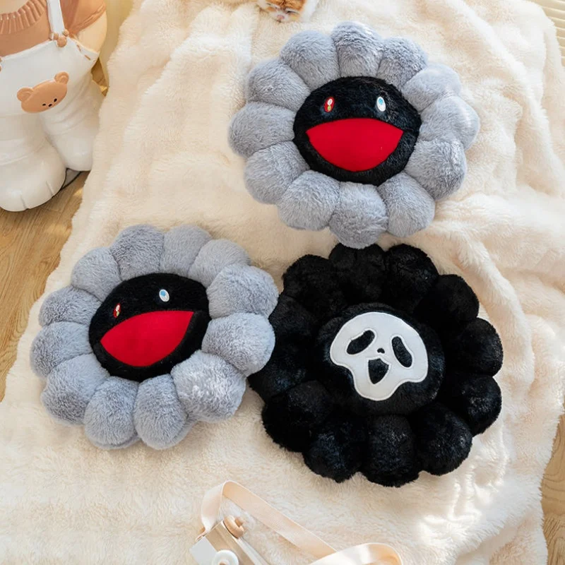 Ghost Sunflower Flower Pillow - Image 2