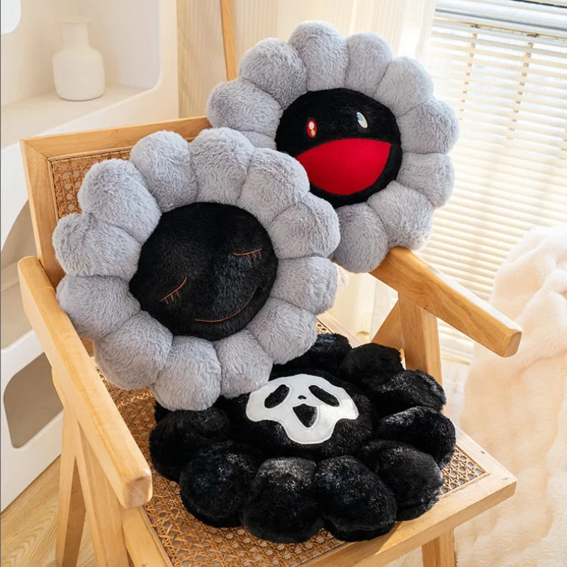 Ghost Sunflower Flower Pillow - Image 4