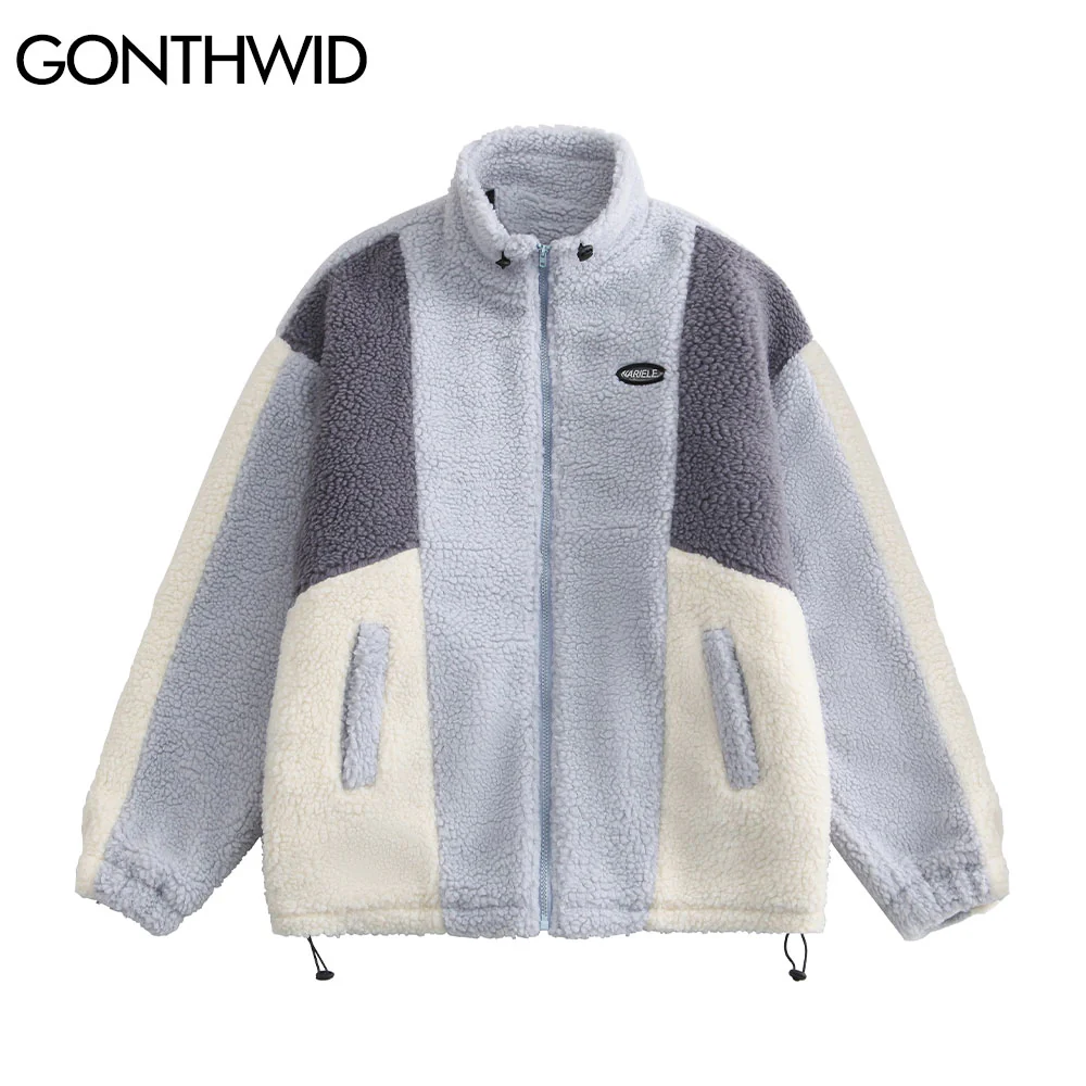 White and Blue Fleece Jacket
