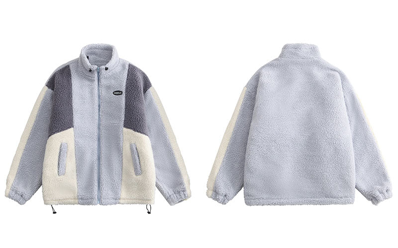 White and Blue Fleece Jacket - Image 3